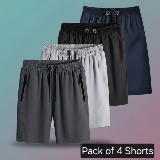 Combo of 4 Men's Stretchable Cotton Shorts
