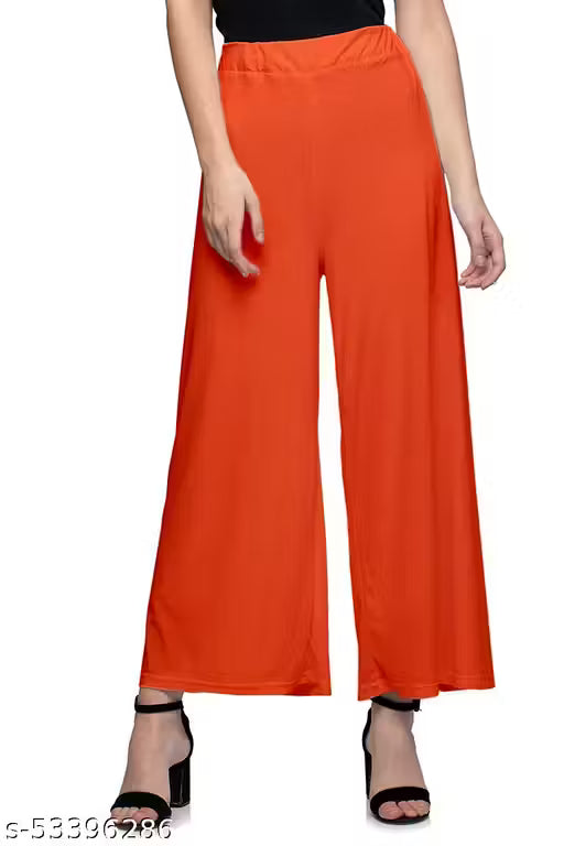 Lili Women's Stretchy Casual Wear Malai Lycra Pant Palazzo Combo Pack of 6 - Free Size(Fit For 26"-34") palazzo set/ Palazzo Combo