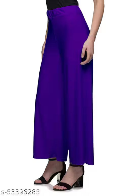 Lili Women's Stretchy Casual Wear Malai Lycra Pant Palazzo Combo Pack of 6 - Free Size(Fit For 26"-34") palazzo set/ Palazzo Combo