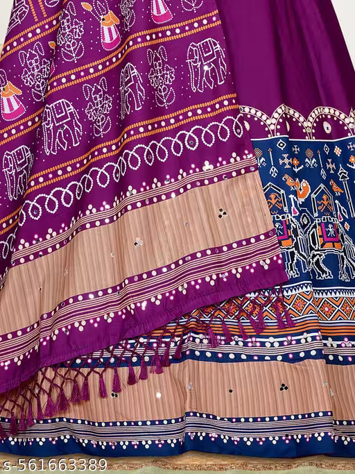 Pink Colour Festive Wear Cotto Silk Designer Latest Chaniya Choli For Navratri Pack of 1 ( 1 Lahenga 1 Blouse 1 Dupatta )