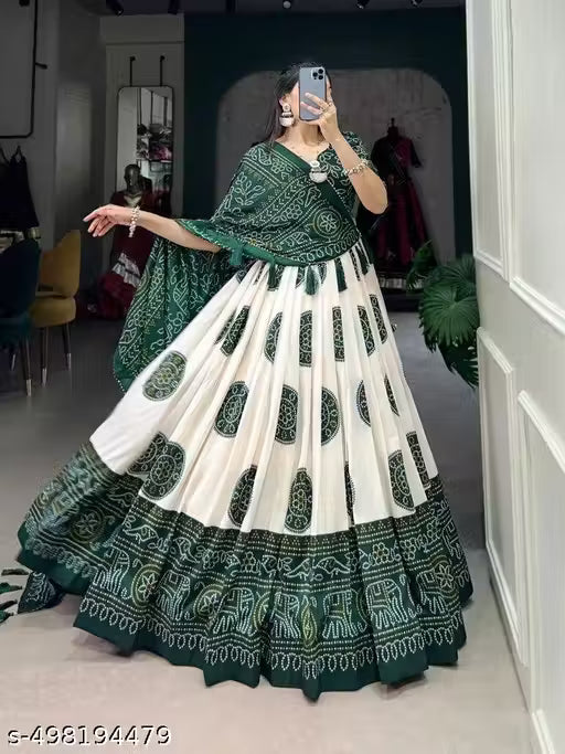 Women's Collection Dolla Silk Lehenga Choli Patola Print with Foil Work With Unstitched Blouse