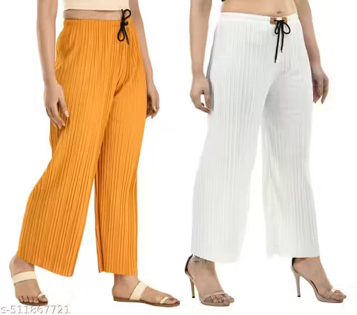 Relexed Womens & Girls 2 Pack of Combo Palazzos