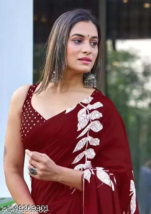 ETHNIC PURE COTTON MULMUL SAREE WITH BLOUSE