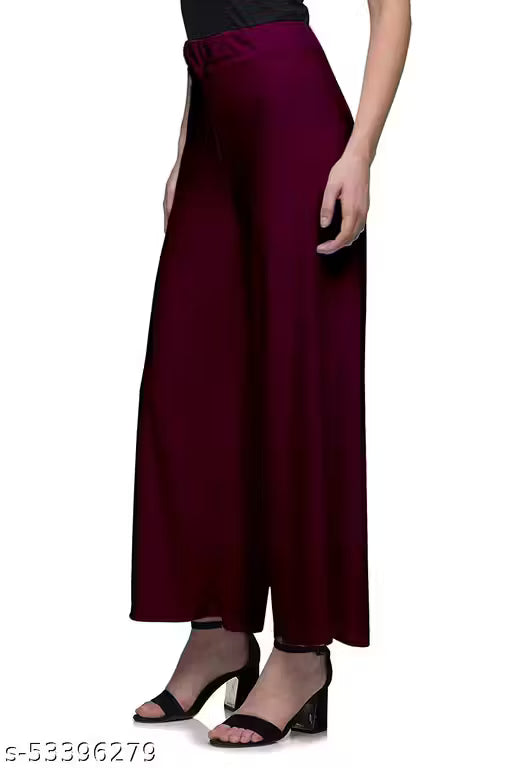 Lili Women's Stretchy Casual Wear Malai Lycra Pant Palazzo Combo Pack of 6 - Free Size(Fit For 26"-34") palazzo set/ Palazzo Combo