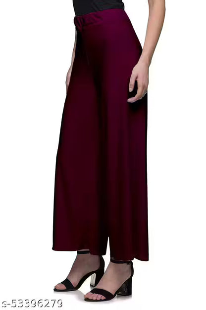 Lili Women's Stretchy Casual Wear Malai Lycra Pant Palazzo Combo Pack of 6 - Free Size(Fit For 26"-34") palazzo set/ Palazzo Combo