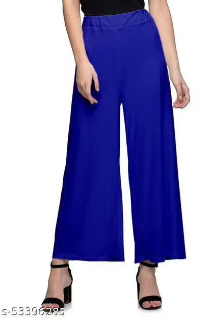 Lili Women's Stretchy Casual Wear Malai Lycra Pant Palazzo Combo Pack of 6 - Free Size(Fit For 26"-34") palazzo set/ Palazzo Combo