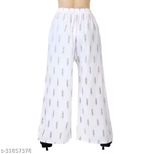 Palazzo pants With Skin Print Bottom Wear For Women & Girls Rayon 140 Gsm Trending Colour White Black Maroon Navy Blue Mustard Pink Red Bottel Green Grey Pack Of 2