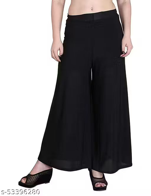Lili Women's Stretchy Casual Wear Malai Lycra Pant Palazzo Combo Pack of 6 - Free Size(Fit For 26"-34") palazzo set/ Palazzo Combo