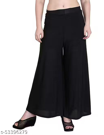 Lili Women's Stretchy Casual Wear Malai Lycra Pant Palazzo Combo Pack of 6 - Free Size(Fit For 26"-34") palazzo set/ Palazzo Combo