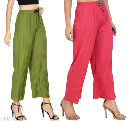 Relexed Womens & Girls 2 Pack of Combo Palazzos