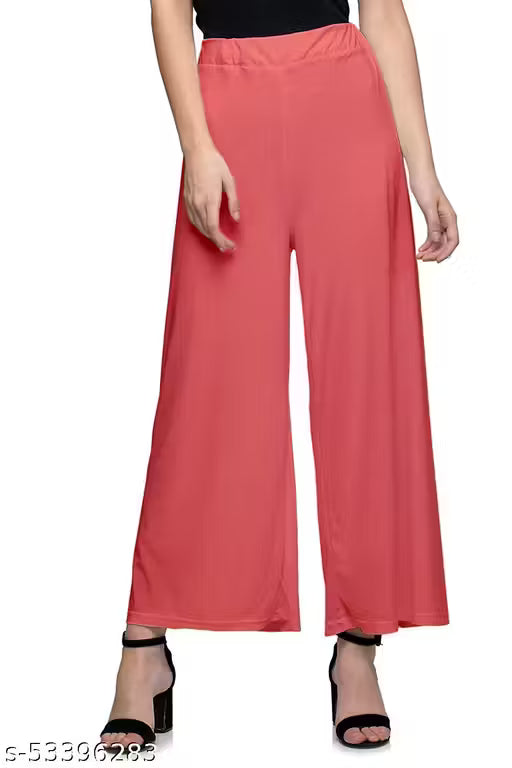 Lili Women's Stretchy Casual Wear Malai Lycra Pant Palazzo Combo Pack of 6 - Free Size(Fit For 26"-34") palazzo set/ Palazzo Combo