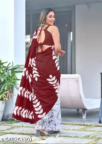 ETHNIC PURE COTTON MULMUL SAREE WITH BLOUSE
