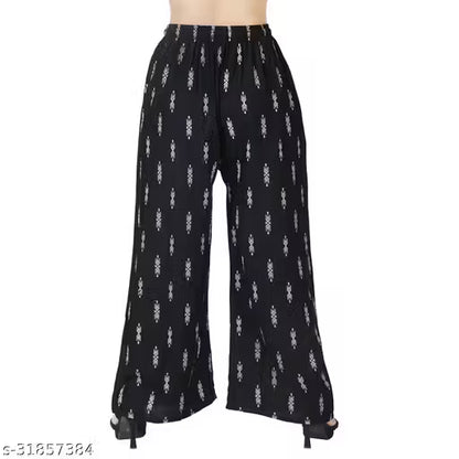 Palazzo pants With Skin Print Bottom Wear For Women & Girls Rayon 140 Gsm Trending Colour White Black Maroon Navy Blue Mustard Pink Red Bottel Green Grey Pack Of 2