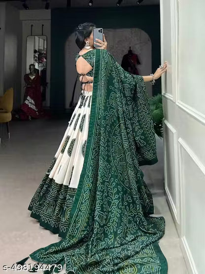 Women's Collection Dolla Silk Lehenga Choli Patola Print with Foil Work With Unstitched Blouse