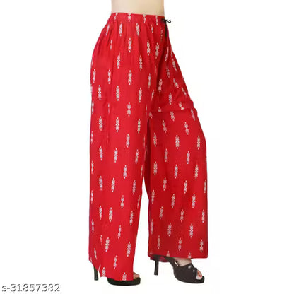 Palazzo pants With Skin Print Bottom Wear For Women & Girls Rayon 140 Gsm Trending Colour White Black Maroon Navy Blue Mustard Pink Red Bottel Green Grey Pack Of 2