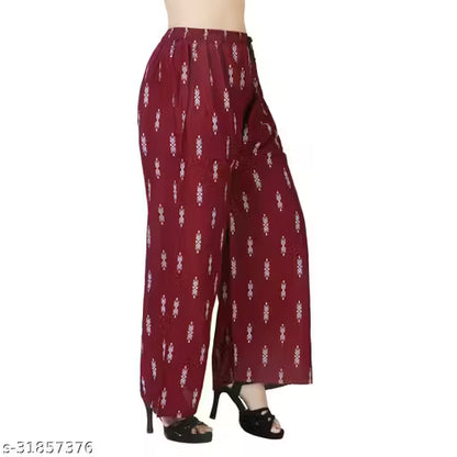 Palazzo pants With Skin Print Bottom Wear For Women & Girls Rayon 140 Gsm Trending Colour White Black Maroon Navy Blue Mustard Pink Red Bottel Green Grey Pack Of 2