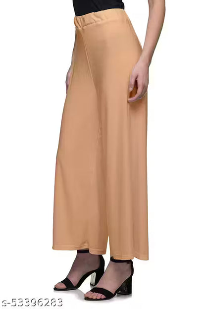 Lili Women's Stretchy Casual Wear Malai Lycra Pant Palazzo Combo Pack of 6 - Free Size(Fit For 26"-34") palazzo set/ Palazzo Combo