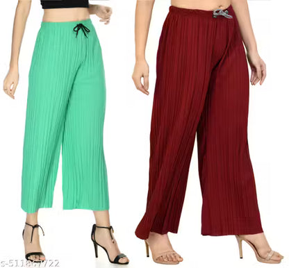 Relexed Womens & Girls 2 Pack of Combo Palazzos