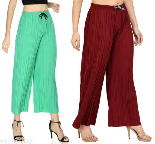 Relexed Womens & Girls 2 Pack of Combo Palazzos